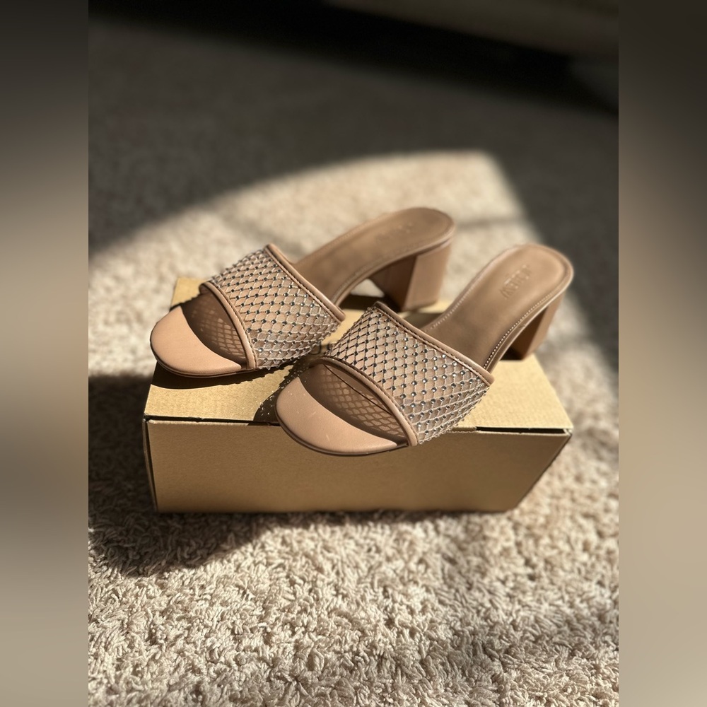 J.Crew Rhinestone Mesh Mule Heels